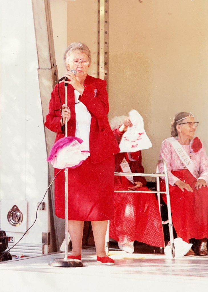 n.d., ca. 1970s. Verna McClain speaking at Miss South Phoenix Pageant. (Courtesy Ingried Lowman)